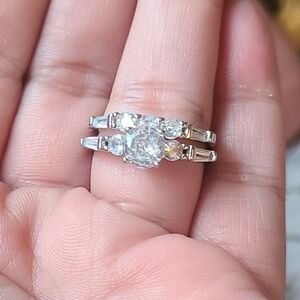 New Sterling Silver Women's Wedding Ring Set